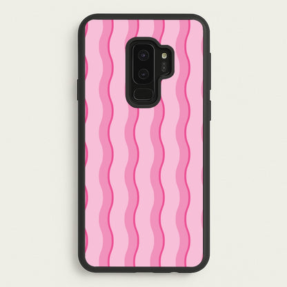 Pink Wavy Stripes Pattern  - Patterns Phone Case for Galaxy S9 Plus
