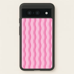 Pink Wavy Stripes Pattern  - Patterns Phone Case for Google Pixel 8