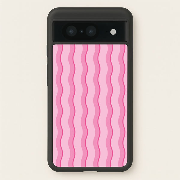 Pink Wavy Stripes Pattern  - Patterns Phone Case for Google Pixel 8