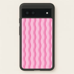 Pink Wavy Stripes Pattern  - Patterns Phone Case for Google Pixel 6a