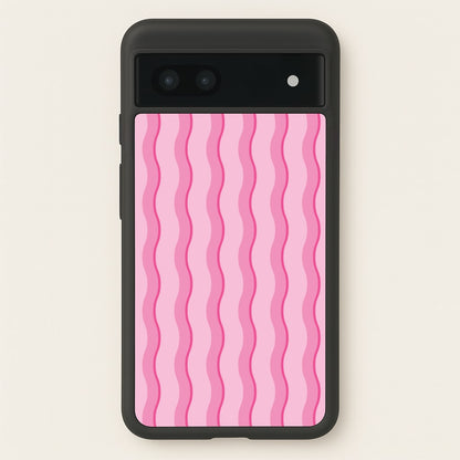 Pink Wavy Stripes Pattern  - Patterns Phone Case for Google Pixel 6a