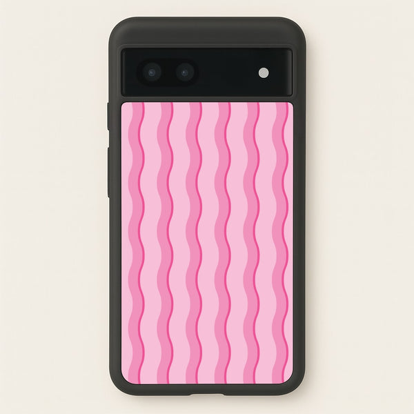 Pink Wavy Stripes Pattern  - Patterns Phone Case for Google Pixel 6a