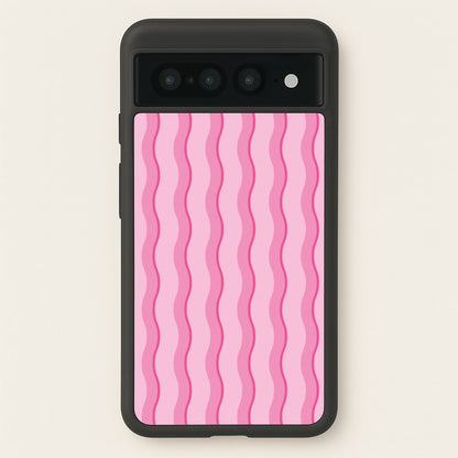 Pink Wavy Stripes Pattern  - Patterns Phone Case for Google Pixel 7 Pro