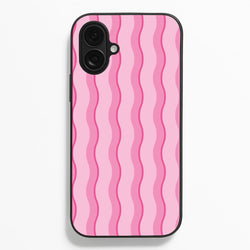 Pink Wavy Stripes Pattern  - Patterns Phone Case for iPhone 16 Plus