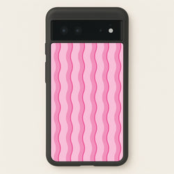Pink Wavy Stripes Pattern  - Patterns Phone Case for Google Pixel 6