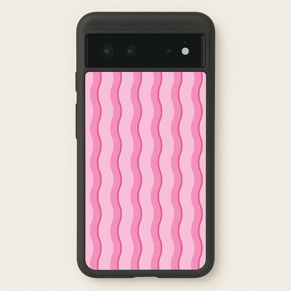 Pink Wavy Stripes Pattern  - Patterns Phone Case for Google Pixel 6