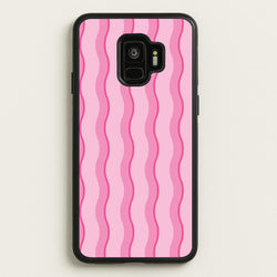 Pink Wavy Stripes Pattern  - Patterns Phone Case for Galaxy S9