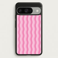 Pink Wavy Stripes Pattern Phone Case for Google Pixel 10 / 10 Pro