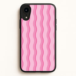 Pink Wavy Stripes Pattern  - Patterns Phone Case for iPhone XR