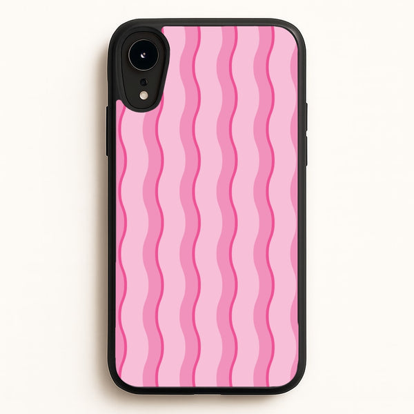 Pink Wavy Stripes Pattern  - Patterns Phone Case for iPhone XR