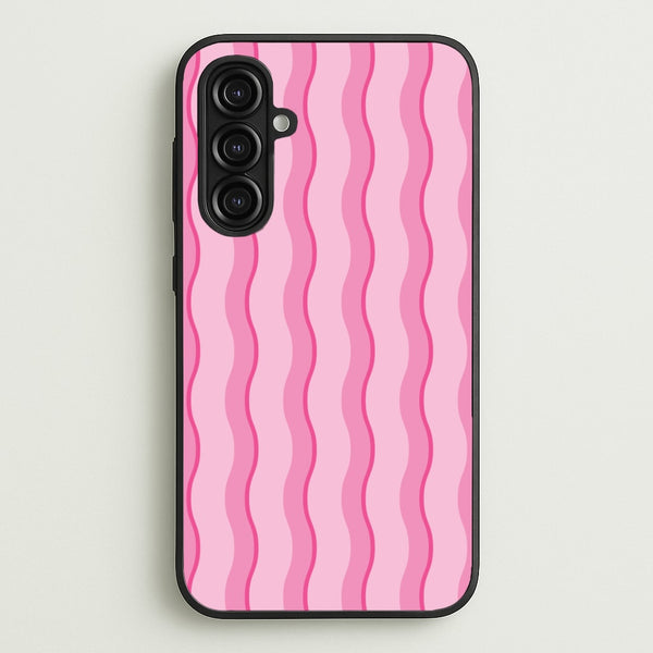 Pink Wavy Stripes Pattern  - Patterns Phone Case for Galaxy A16