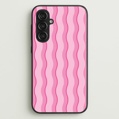 Pink Wavy Stripes Pattern  - Patterns Phone Case for Galaxy S23FE