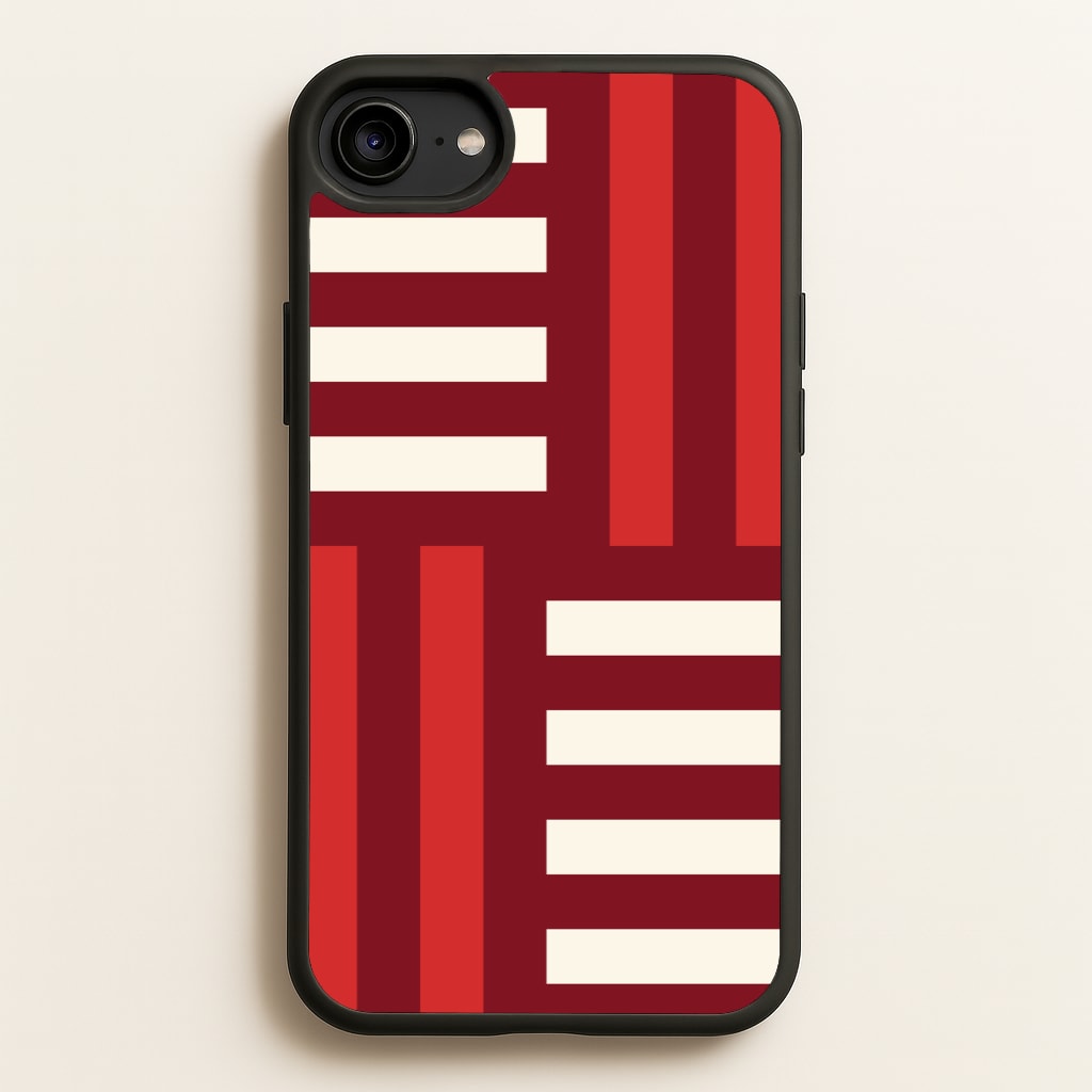 Red And White Geometric Stripes  - Patterns Phone Case for iPhone 6 / 7 / 8 / SE