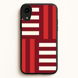 Red And White Geometric Stripes  - Patterns Phone Case for iPhone XR