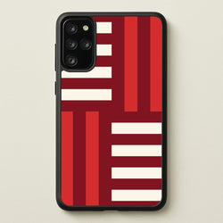Red And White Geometric Stripes  - Patterns Phone Case for Galaxy S20 Plus