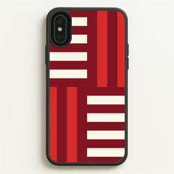 Red And White Geometric Stripes  - Patterns Phone Case for iPhone XS Max