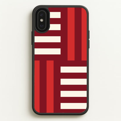 Red And White Geometric Stripes  - Patterns Phone Case for iPhone XS Max
