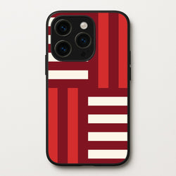Red And White Geometric Stripes  - Patterns Phone Case for iPhone 15 Pro Max