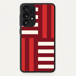 Red And White Geometric Stripes  - Patterns Phone Case for Galaxy A53