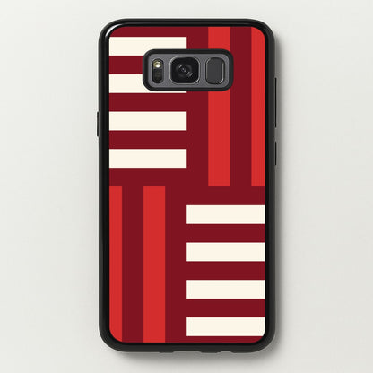 Red And White Geometric Stripes  - Patterns Phone Case for Galaxy S8 Plus