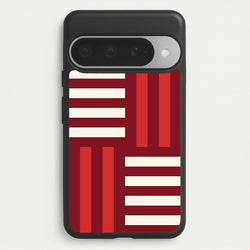 Red And White Geometric Stripes Phone Case for Google Pixel 10 Pro XL