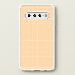 Criss Cross Peach Stripes  - Patterns Phone Case for Galaxy S10 Plus