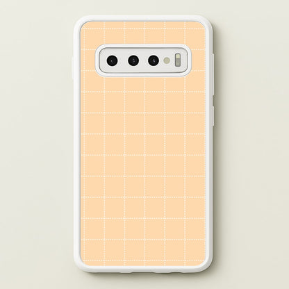Criss Cross Peach Stripes  - Patterns Phone Case for Galaxy S10 Plus