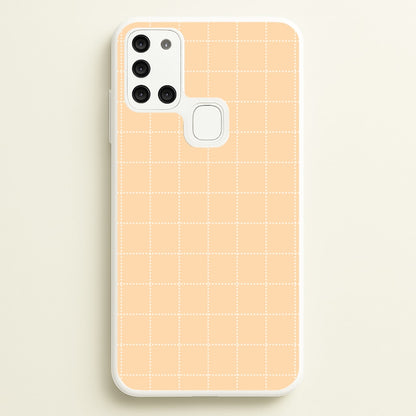 Criss Cross Peach Stripes  - Patterns Phone Case for Galaxy A21s