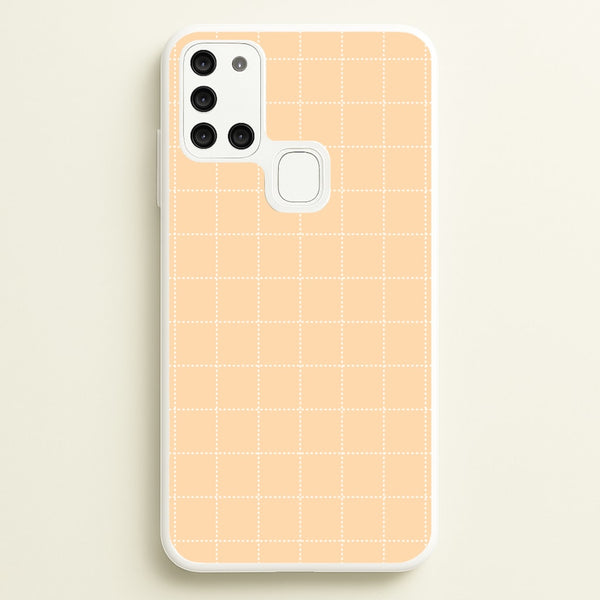 Criss Cross Peach Stripes  - Patterns Phone Case for Galaxy A21s
