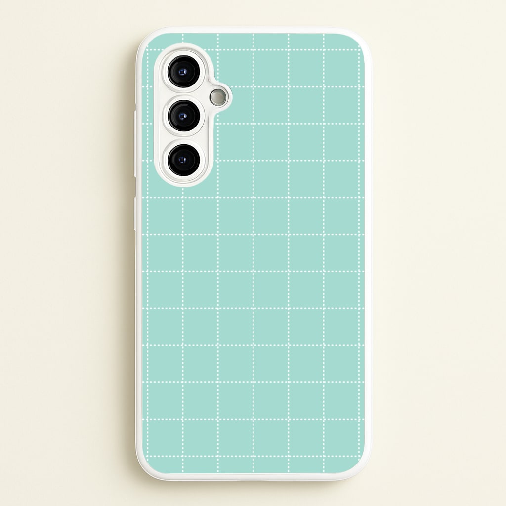 Criss Cross Cyan Stripes  - Patterns Phone Case for Galaxy A54