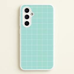 Criss Cross Cyan Stripes  - Patterns Phone Case for Galaxy A54