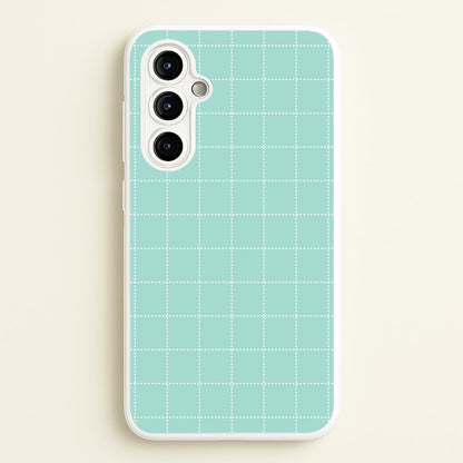 Criss Cross Cyan Stripes  - Patterns Phone Case for Galaxy A54
