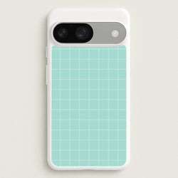 Criss Cross Cyan Stripes  - Patterns Phone Case for Google Pixel 9 / 9 Pro