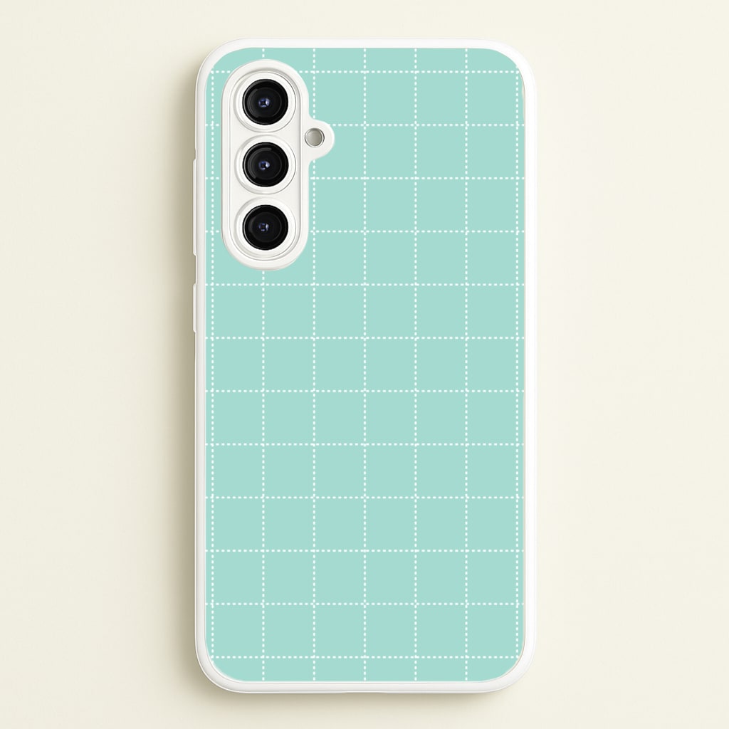 Criss Cross Cyan Stripes  - Patterns Phone Case for Galaxy A16