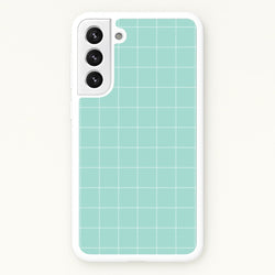 Criss Cross Cyan Stripes  - Patterns Phone Case for Galaxy S21