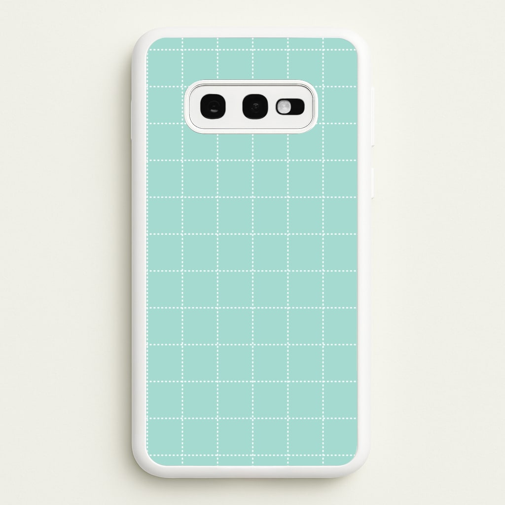 Criss Cross Cyan Stripes  - Patterns Phone Case for Galaxy S10e