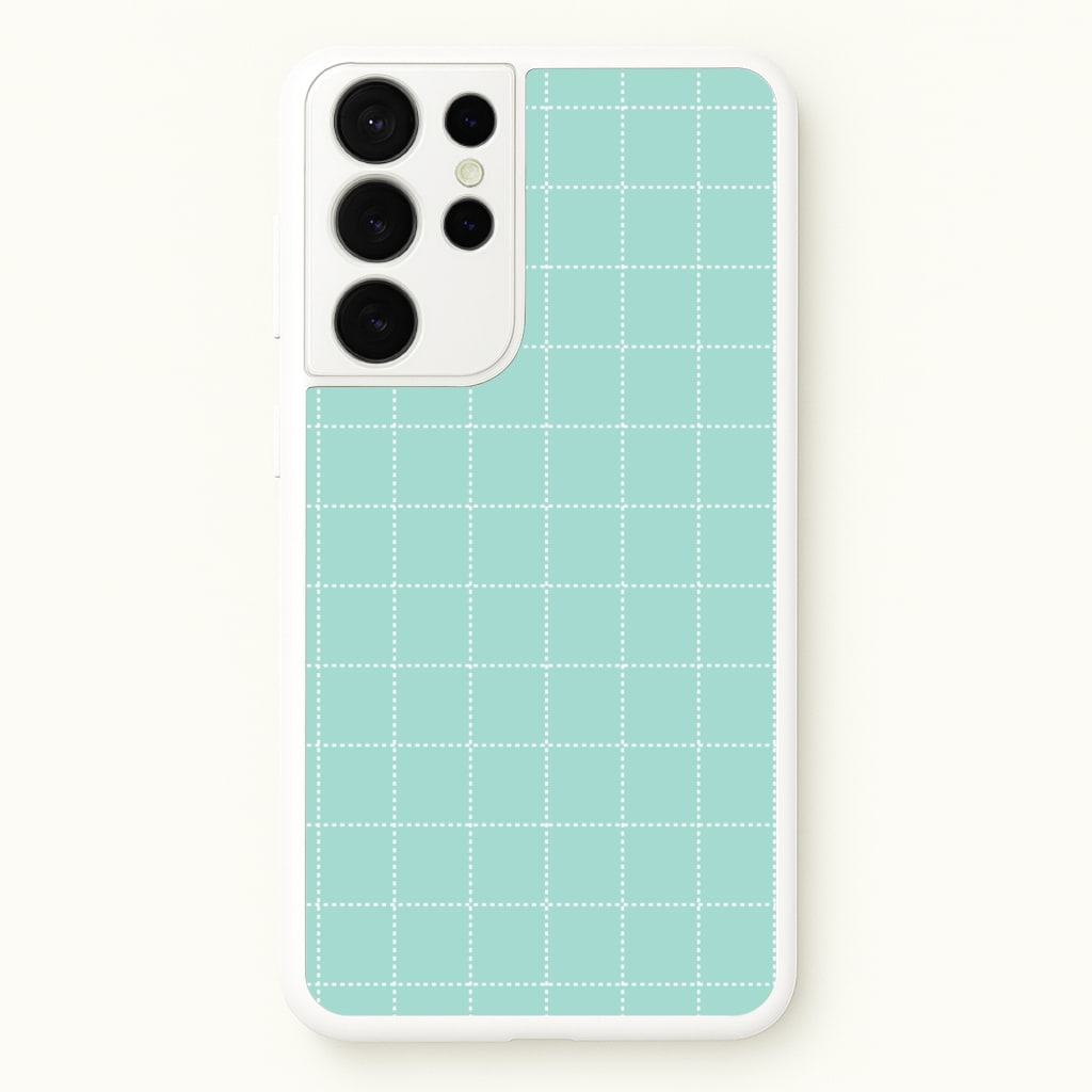 Criss Cross Cyan Stripes  - Patterns Phone Case for Galaxy S21 Ultra