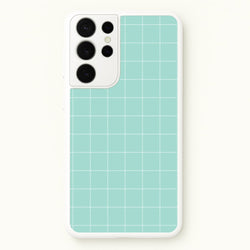 Criss Cross Cyan Stripes  - Patterns Phone Case for Galaxy S21 Ultra