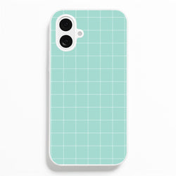 Criss Cross Cyan Stripes  - Patterns Phone Case for iPhone 16 Plus