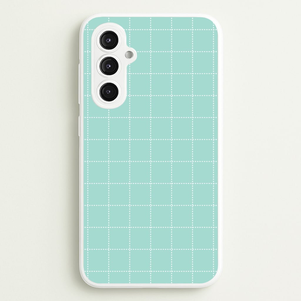 Criss Cross Cyan Stripes  - Patterns Phone Case for Galaxy S23FE