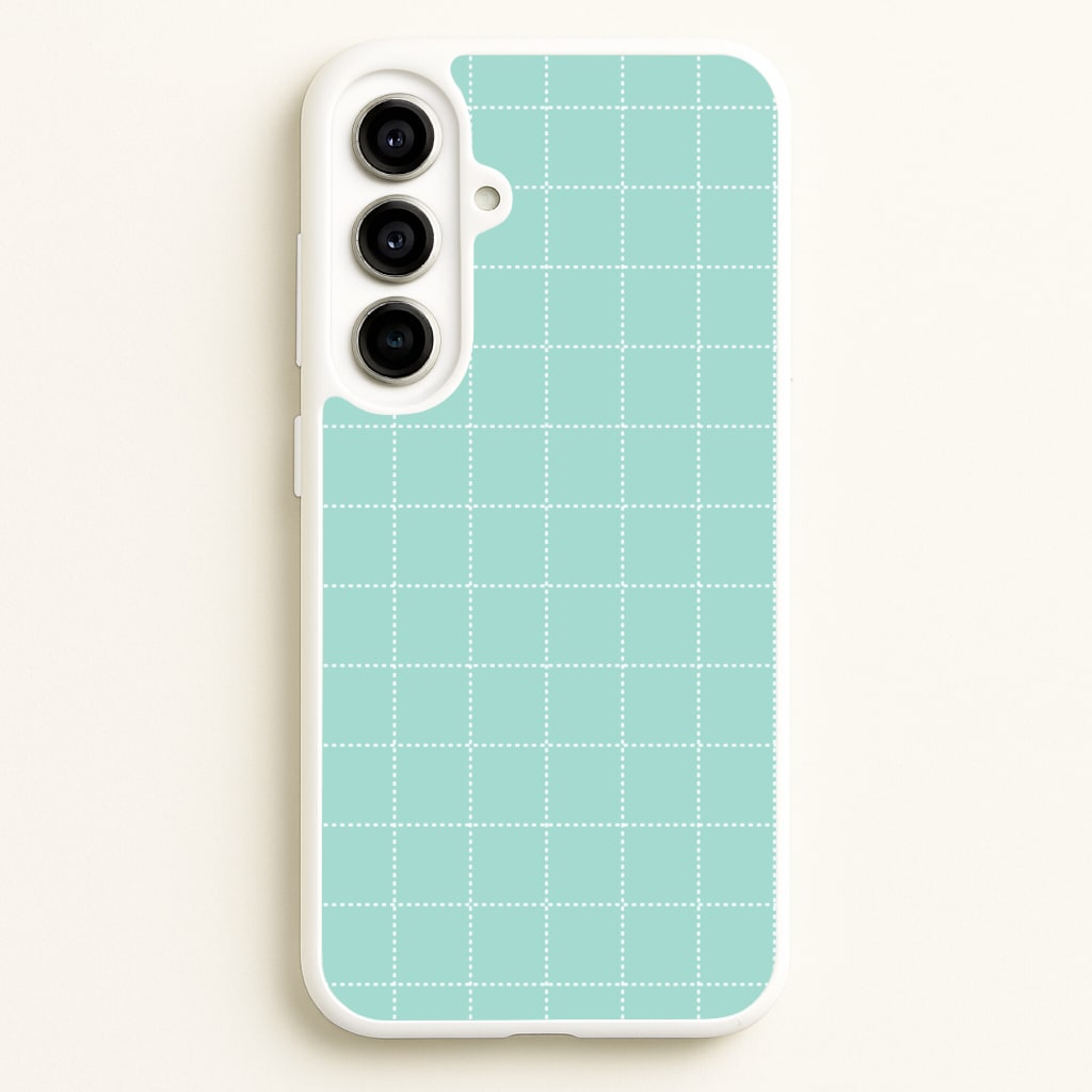 Criss Cross Cyan Stripes  - Patterns Phone Case for Galaxy A56
