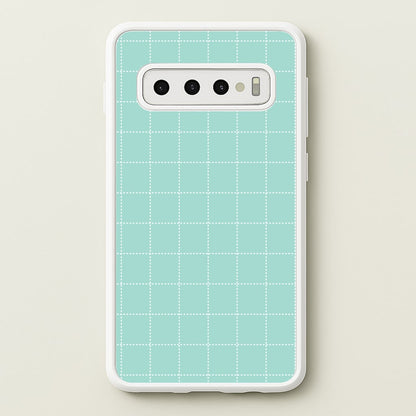 Criss Cross Cyan Stripes  - Patterns Phone Case for Galaxy S10 Plus