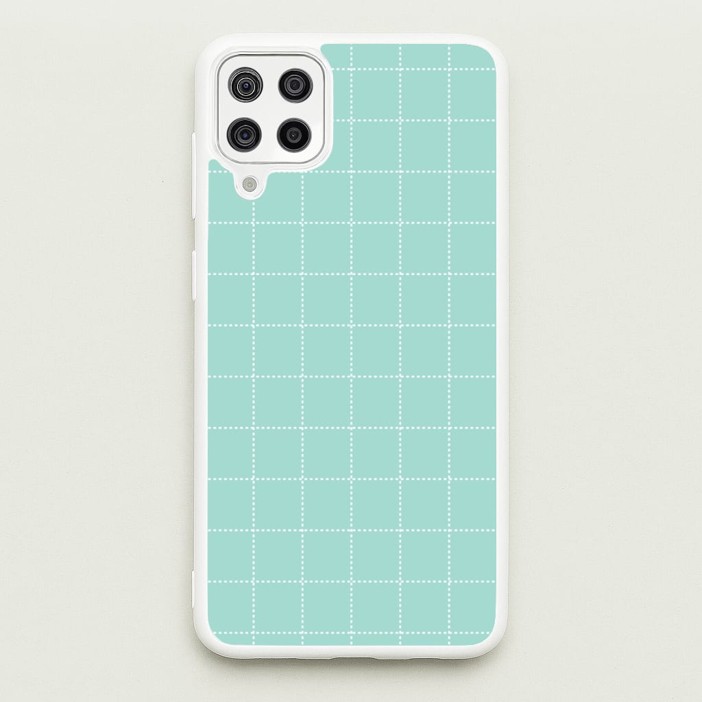 Criss Cross Cyan Stripes  - Patterns Phone Case for Galaxy A12