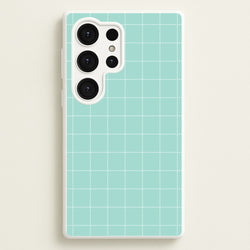 Criss Cross Cyan Stripes  - Patterns Phone Case for Galaxy S25 Ultra