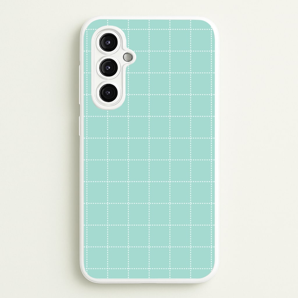 Criss Cross Cyan Stripes  - Patterns Phone Case for Galaxy A14