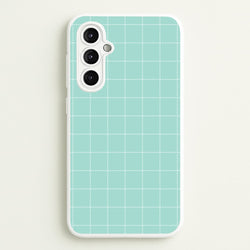 Criss Cross Cyan Stripes  - Patterns Phone Case for Galaxy A14