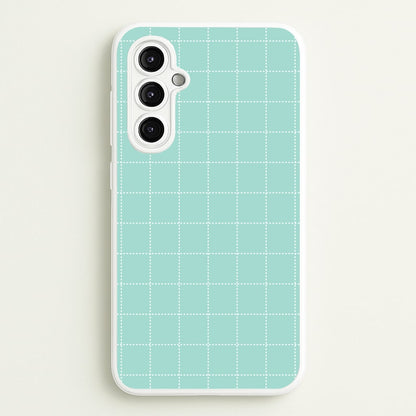 Criss Cross Cyan Stripes  - Patterns Phone Case for Galaxy A14