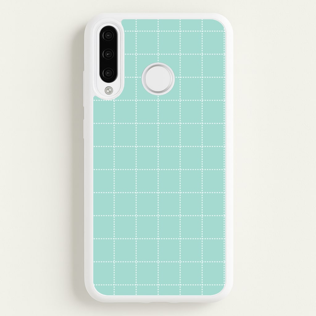 Criss Cross Cyan Stripes  - Patterns Phone Case for Huawei P30 Lite