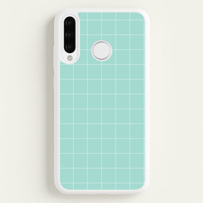 Criss Cross Cyan Stripes  - Patterns Phone Case for Huawei P30 Lite