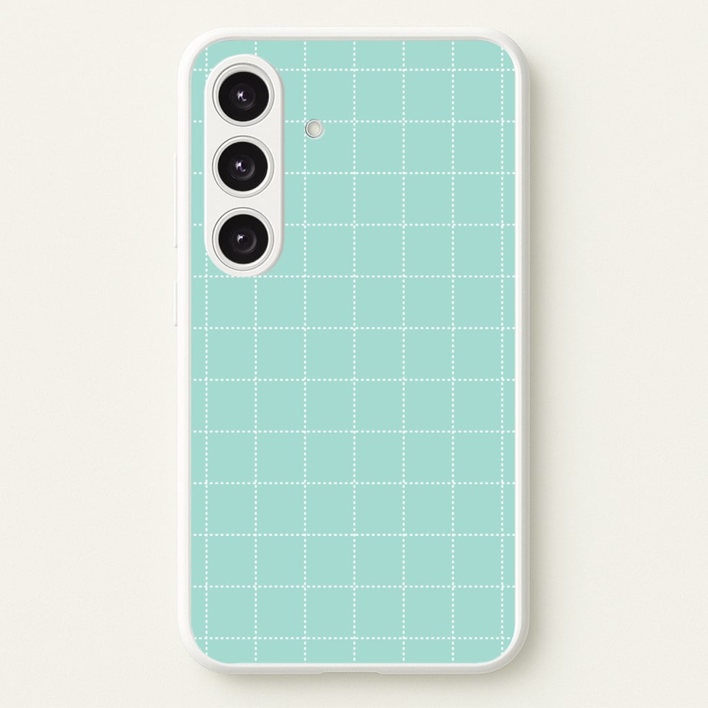 Criss Cross Cyan Stripes  - Patterns Phone Case for Galaxy S24 Plus